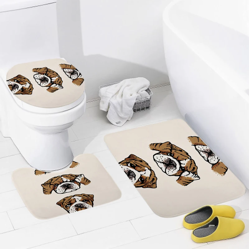 Home bathroom floor mats animal style Bath Foot mat modern accessories rug Toilet mat Bathtub anti-slip carpet cute dog funny