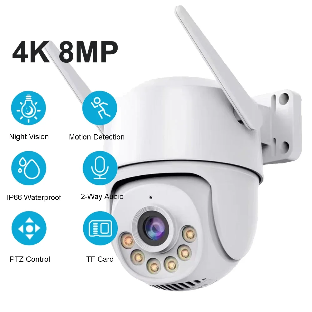 

ICSEE 4K 8MP Wifi PTZ Camera 5MP Speed Dome Auto Tracking Outdoor IP66 Color Night Vision Two Way Audio Security Camera System