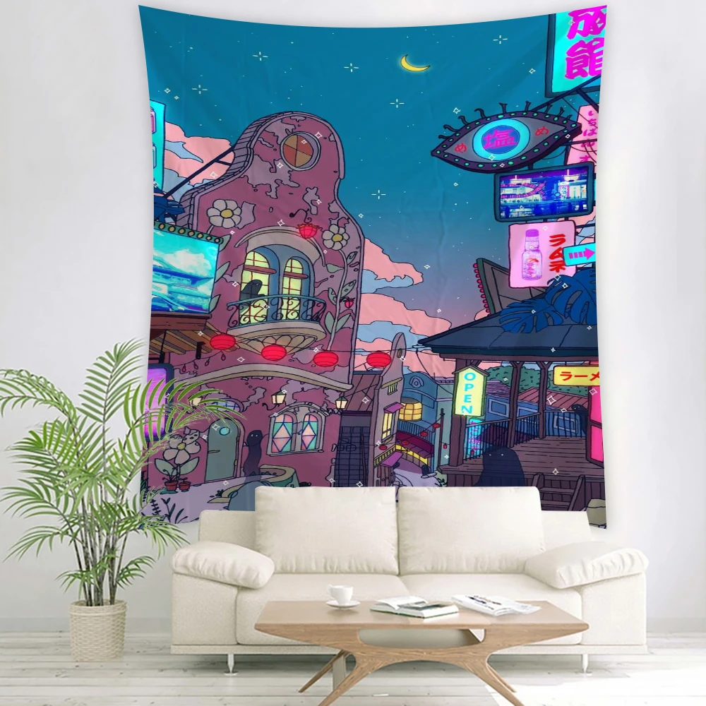 Comics Kawaii Indie Room Decor Tapestry Hippie Romantic Macrame Tapestry Wall Hanging Cute Decor Room Decoration Anime Tapestry