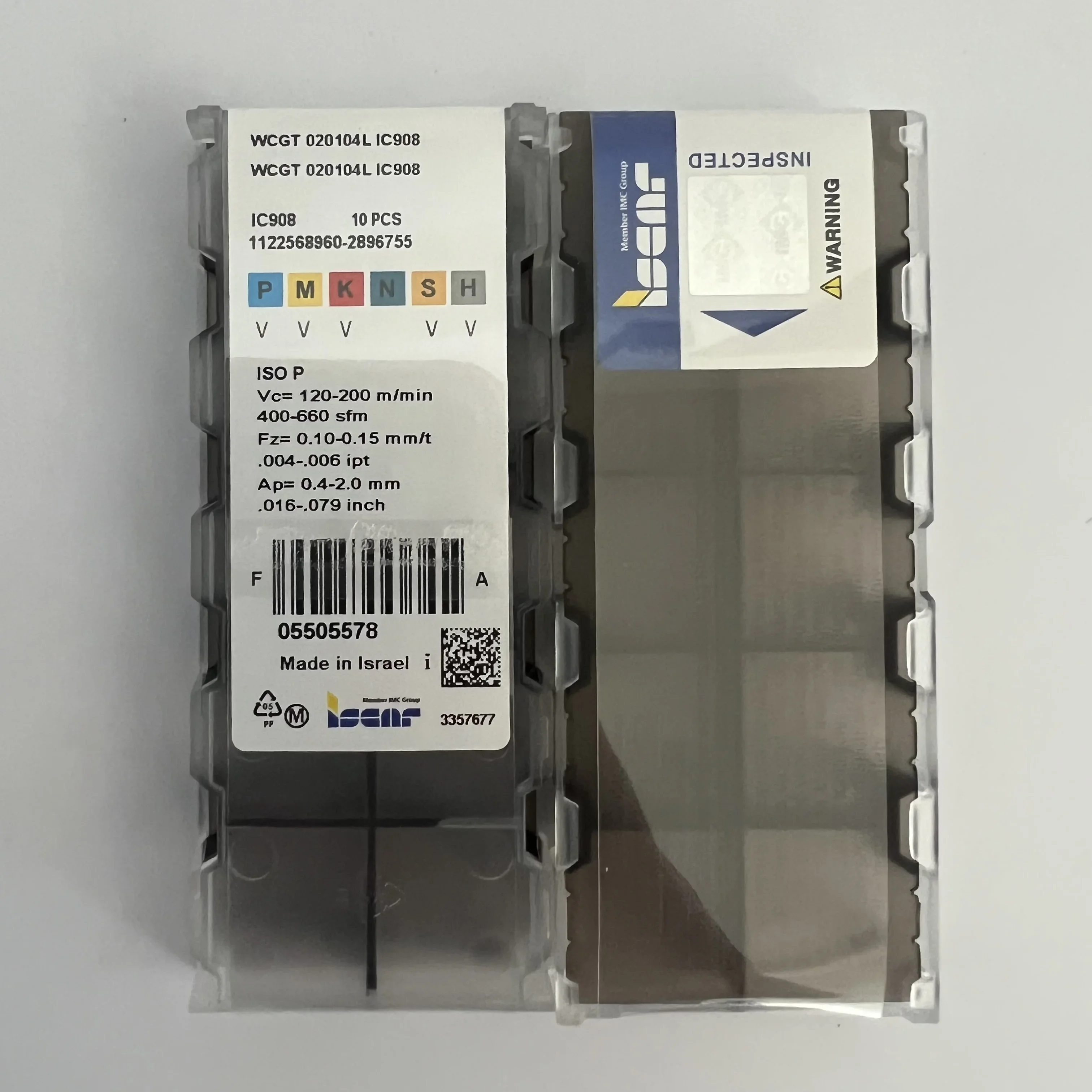 Lâmina CNC WCGT020104L IC908, WCGT020104L