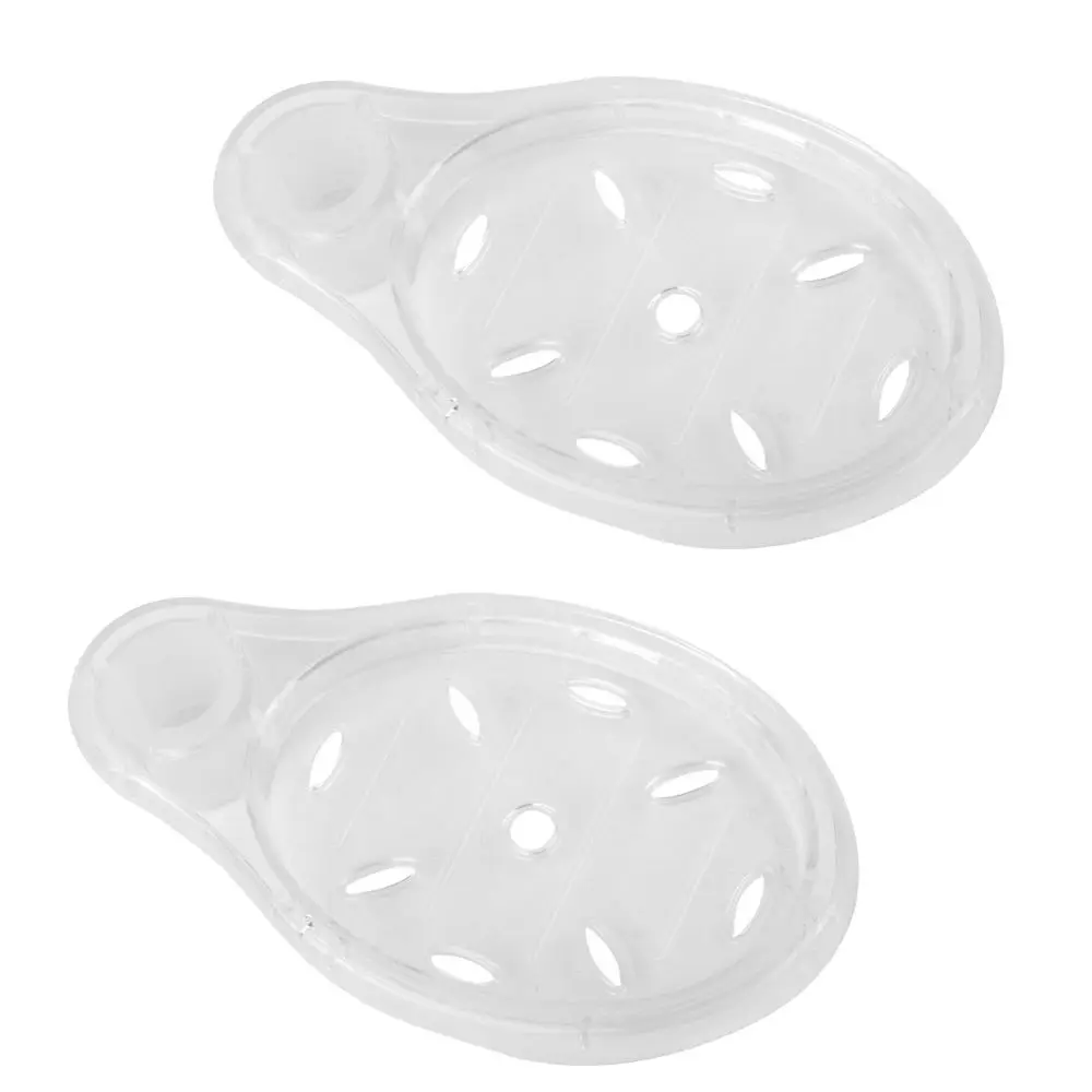 2 Pack Easy Install Transparent Soap Dish Oval Shape Clip On Soap Rack Lifting Rod Design Plastic Soap Storage Tray Bathroom