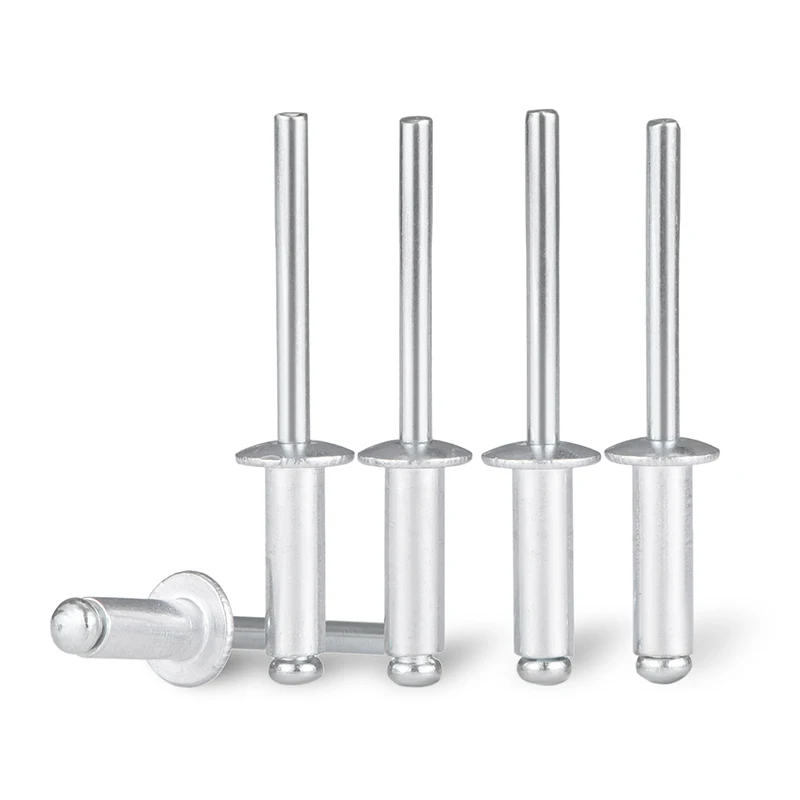 20-100pcs M2.4 M3.2 M4 M5 GB12618 Aluminium Mushroon Head Break Mandrel Blind Rivets Nail Pop Rivets For Furniture Car Aircraft