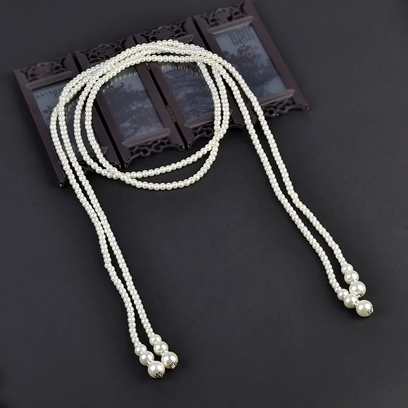 Frauen 1920er Jahre Perlen Halskette Mode Faux Perlen Gatsby Zubehör Vintage Kostüm Schmuck Creme Collares Para Mujer Für Frauen – Detail 6