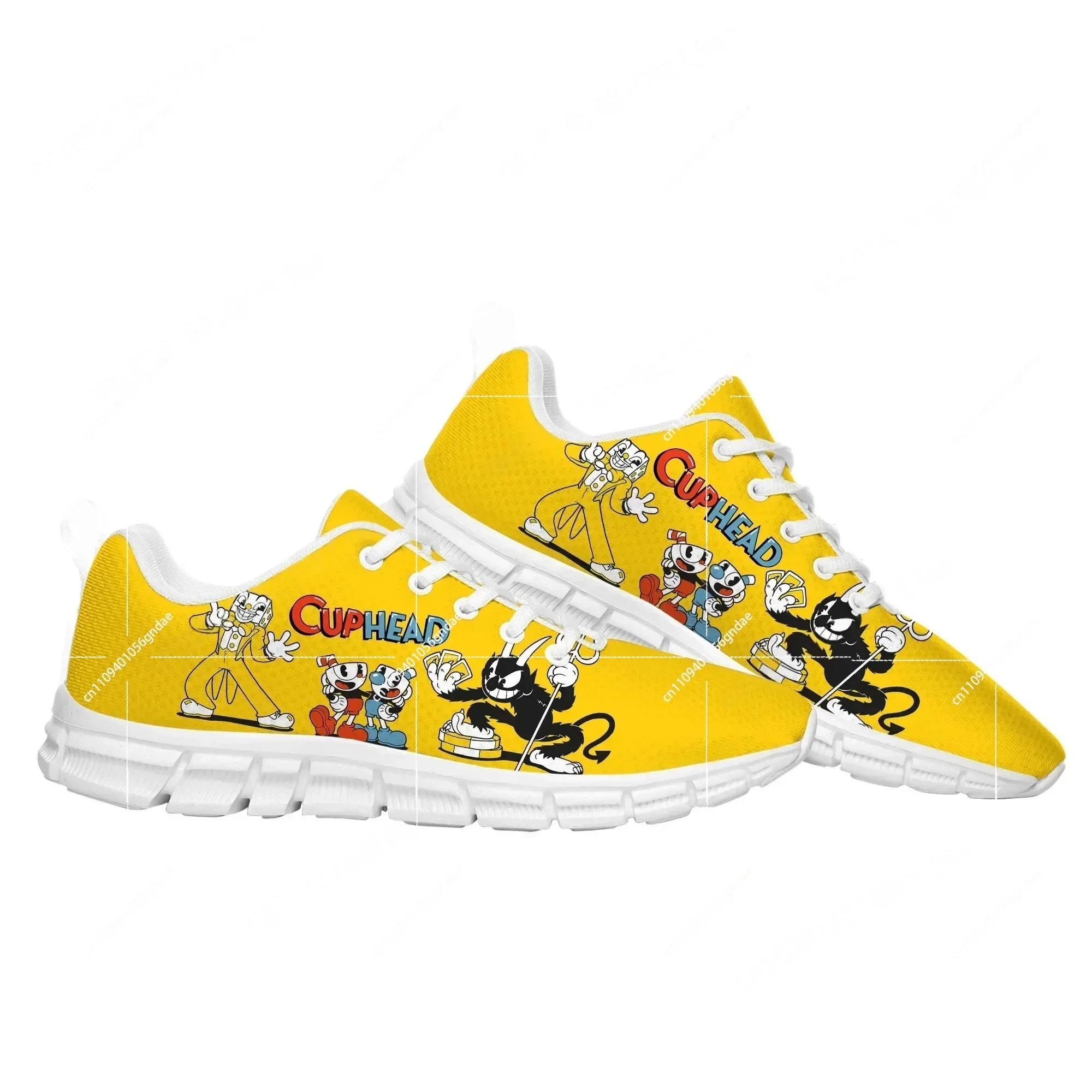 

Hot Cupheads Mugmans Cartoon Game Sports Shoes Mens Womens Sneaker Tailor Made Couple Built Shoes