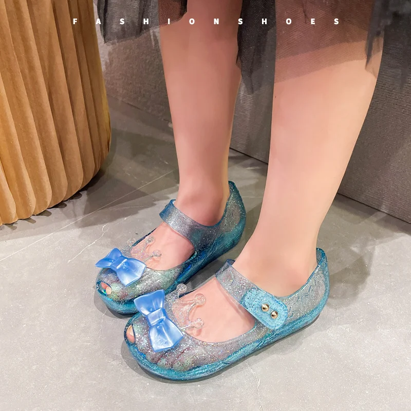 

Детская повседневная обувь ​ Сандалии, пляжная обувь, летняя обувь с короной из ЭВА для девочек, нескользящая обувь на липучке с мягкой подошвой, сине-розовая обувь, размер 24-32