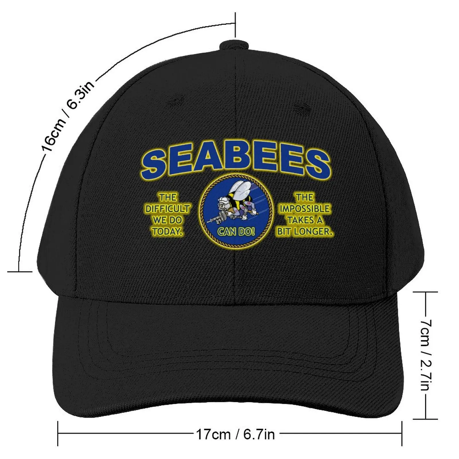 THE DIFFICULT WE DO TODAY - SEABEES Baseball Cap Streetwear Vintage Caps For Men Women's