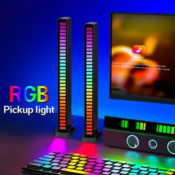 RGB Music Sound Control 16 LED Pickup Light Rhythm Atmosphere Light For Bar/Car TV Gaming Computer Desktop Decora Lamp