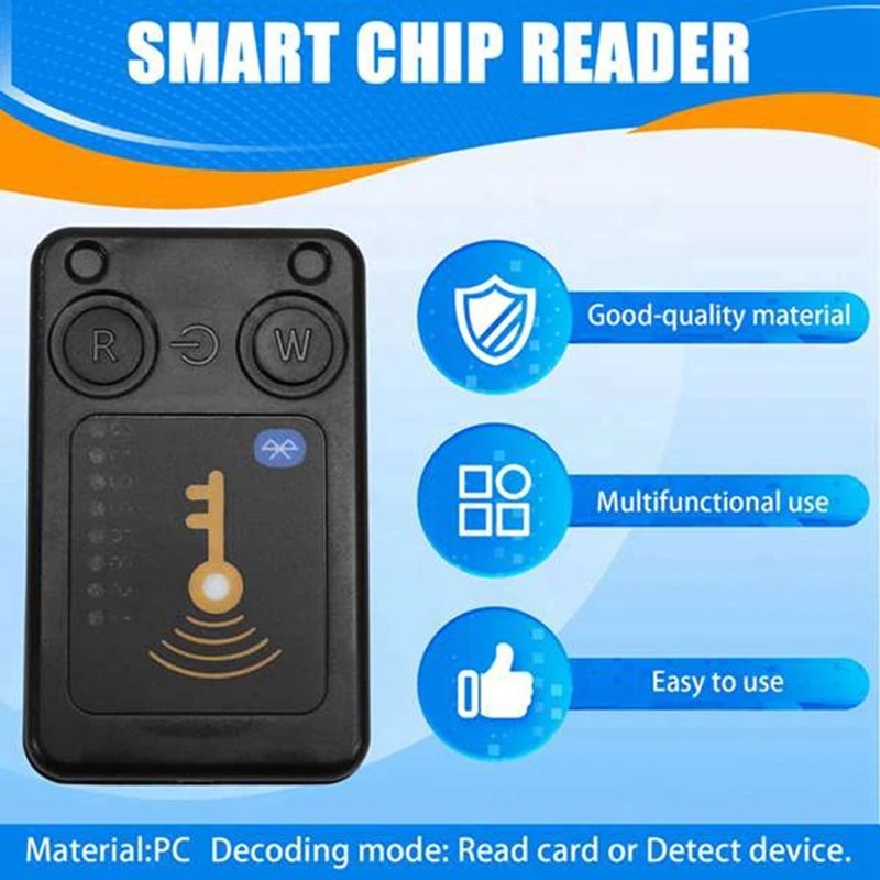 Leitor de chip inteligente rfid iso14443, detecção de chave em125khz ic 13.56mhz, decodificação de crachá, emulador rfid com suporte para cartão clone