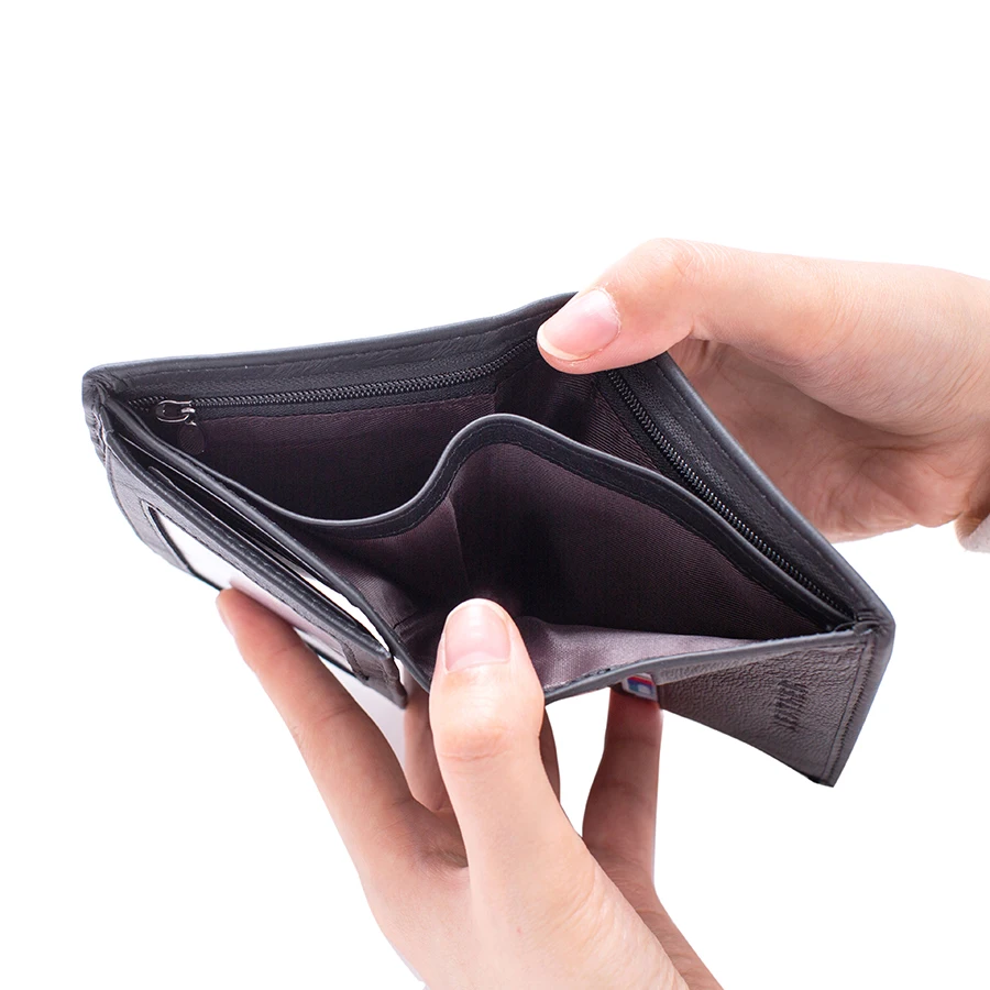 men\'s wallet Genuine Leather Wallets For Men Coin Purse Vintage Vertical business Credit Card Holder Money Bag Men\'s RFID wallet