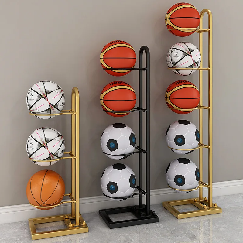 رف تخزين حديدي متعدد الطبقات للأطفال المنزليين لعبة الكرة تنس الطاولة مضرب كرة الريشة كرة السلة تخزين قائم على الأرض