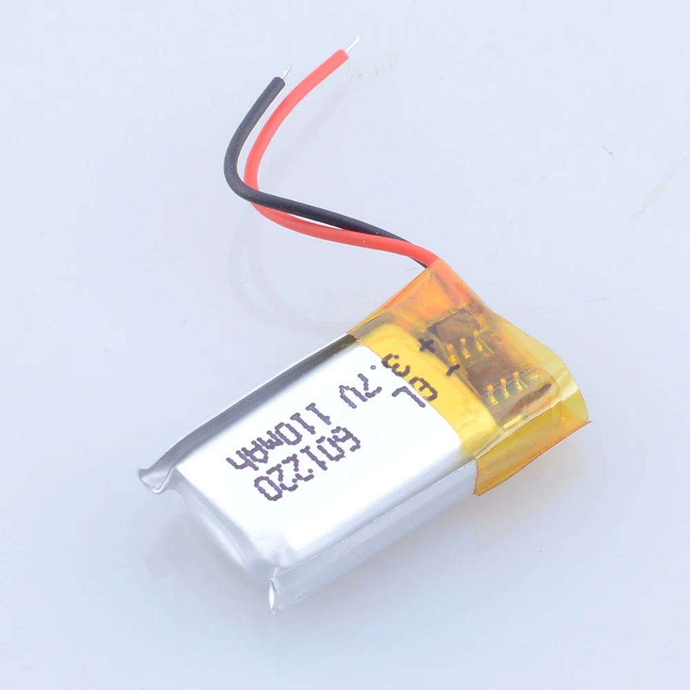10 unids/lote 601220   Batería recargable LiPo de polímero de litio de 3,7 V y 110mAh para Mp3, auriculares Bluetooth, grabadora, bolígrafo, auriculares, vídeo