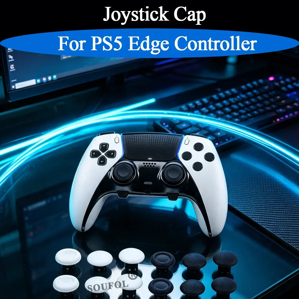 For PS5 Edge 6PCS/Set Durable Analog Joystick Caps Black/White Replacement Mushroom Thumbstick Repair Parts For PS5 Edge Access