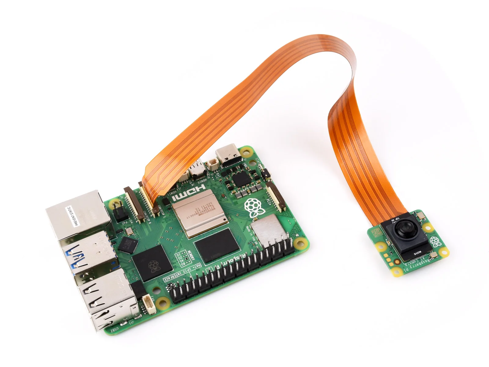 公式raspberry pi aiカメラ,12mp,imx500,インテリジェントビジョンセンサー,fu,32 ° fov