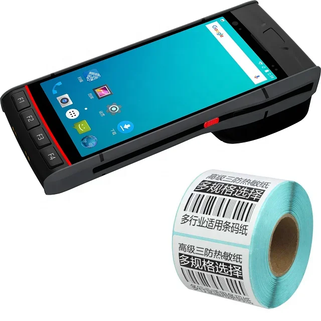 Hand Held Printer Android 8.1 Os 4G LTE Mobile Computer Rugged PDA Terminal Handheld Device With Thermal Printer