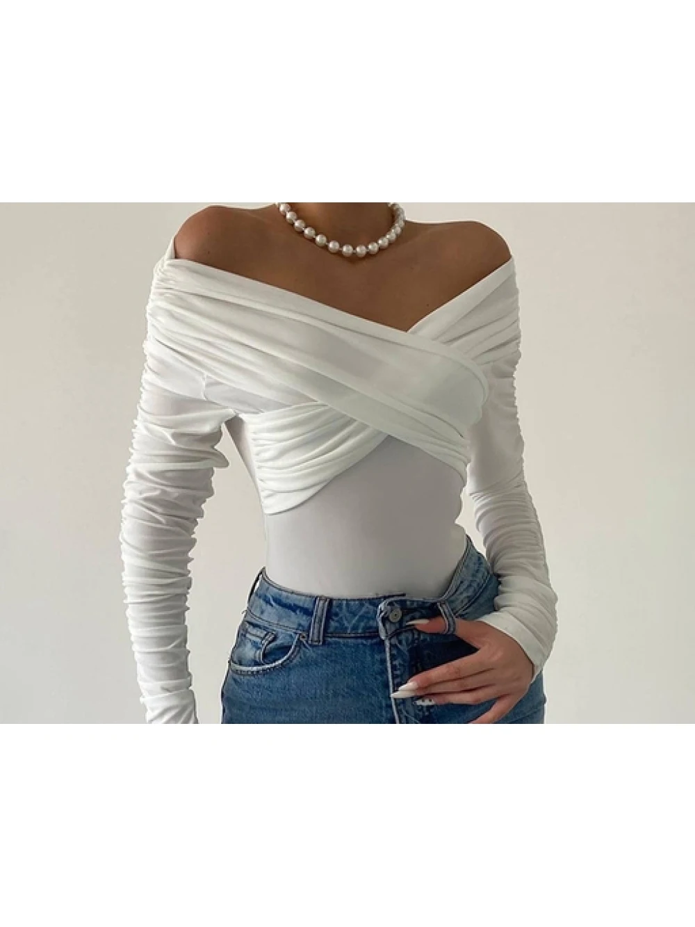 

Новый сексуальный комбинезон на одно плечо с длинными рукавами и утянутой талией для стройности, модный комбинезон для вечеринок в ночных клубах в стиле INS