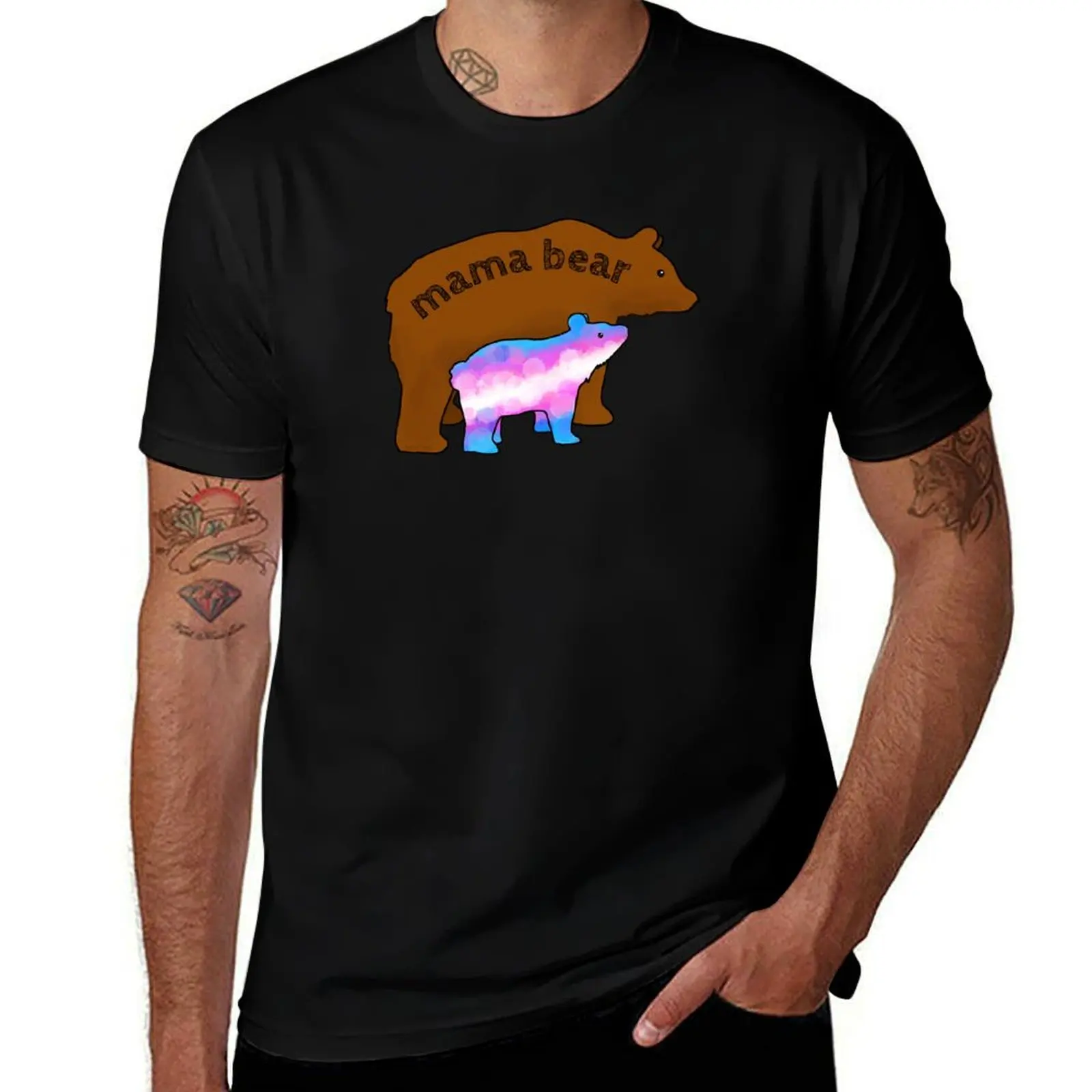 

Mama bear to trans kids T-Shirt cotton t shirt pack man t shirt cotton T-Shirt