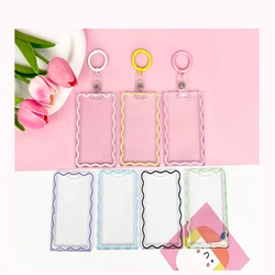Korean Acrylic Card Holder Idol Card Holder Pendant Keychain ID Bus Cards Protector Keyring Card Sleeve Creative Stationery