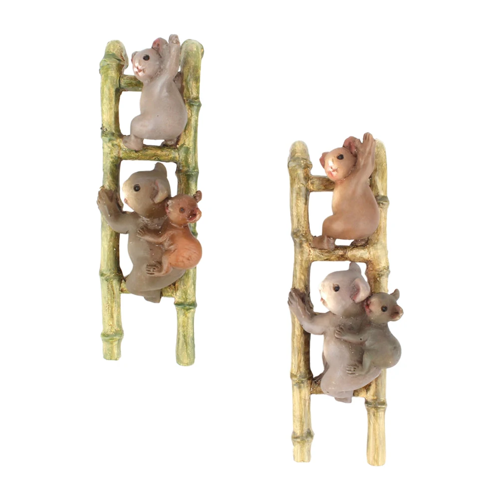 

2Pcs Compact Climbing Koala Statues Resin Potted Plant Decorations Creative Garden Figurines