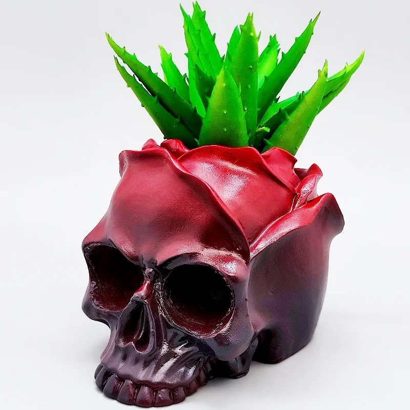 

DIY Rose Skull Vase Resin Silicone Mold Plant Flower Pot Concrete Cement Gypsum Silicone Mold