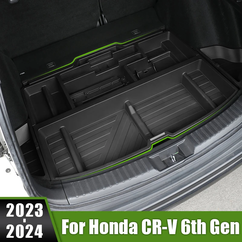 For Honda CR-V CRV CR V 6th Gen 2023 2024 ABS Car Rear Trunk Storage Box Frunk Organizer Cargo Protective Tray Case Accessories