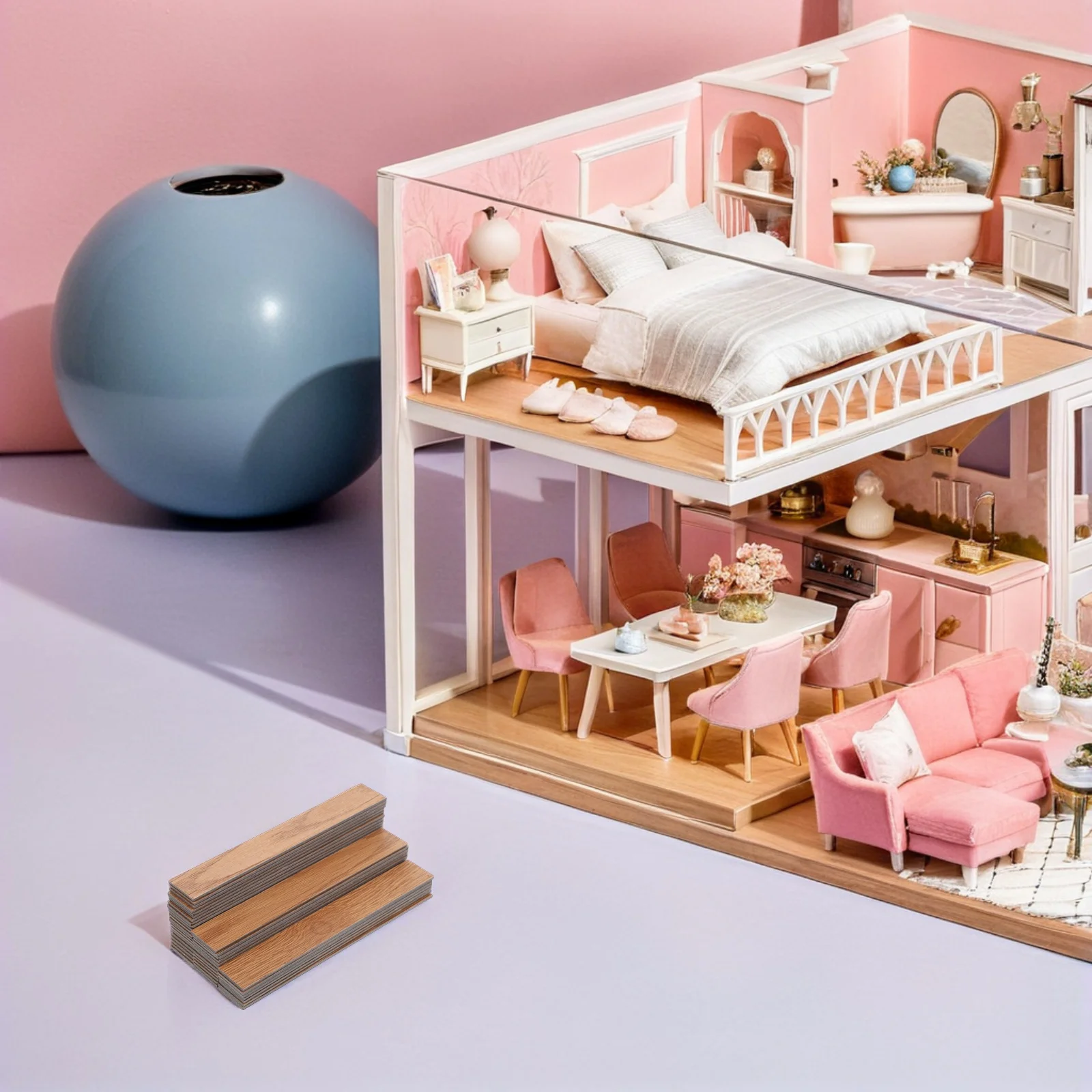 

40Pcs Miniature Dollhouse Flooring 1:12 Scale DIY Wood Floorboards Wear Resistant Panels for Miniature Crafts Dollhouse