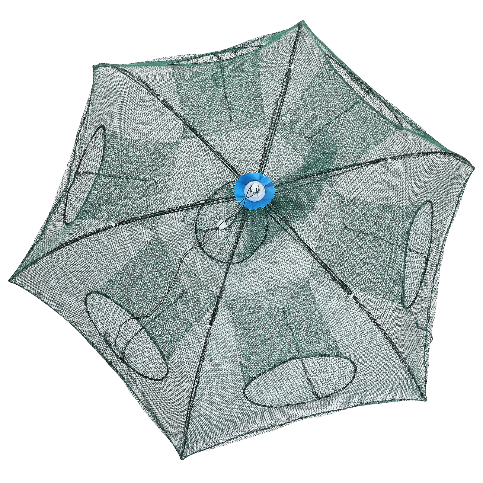 

Automatic Telescopic Shrimp Trap Green 6 Holes Portable Fishing Net Mesh Trap Easy Use for Crab Lobster Minnow Crawfish
