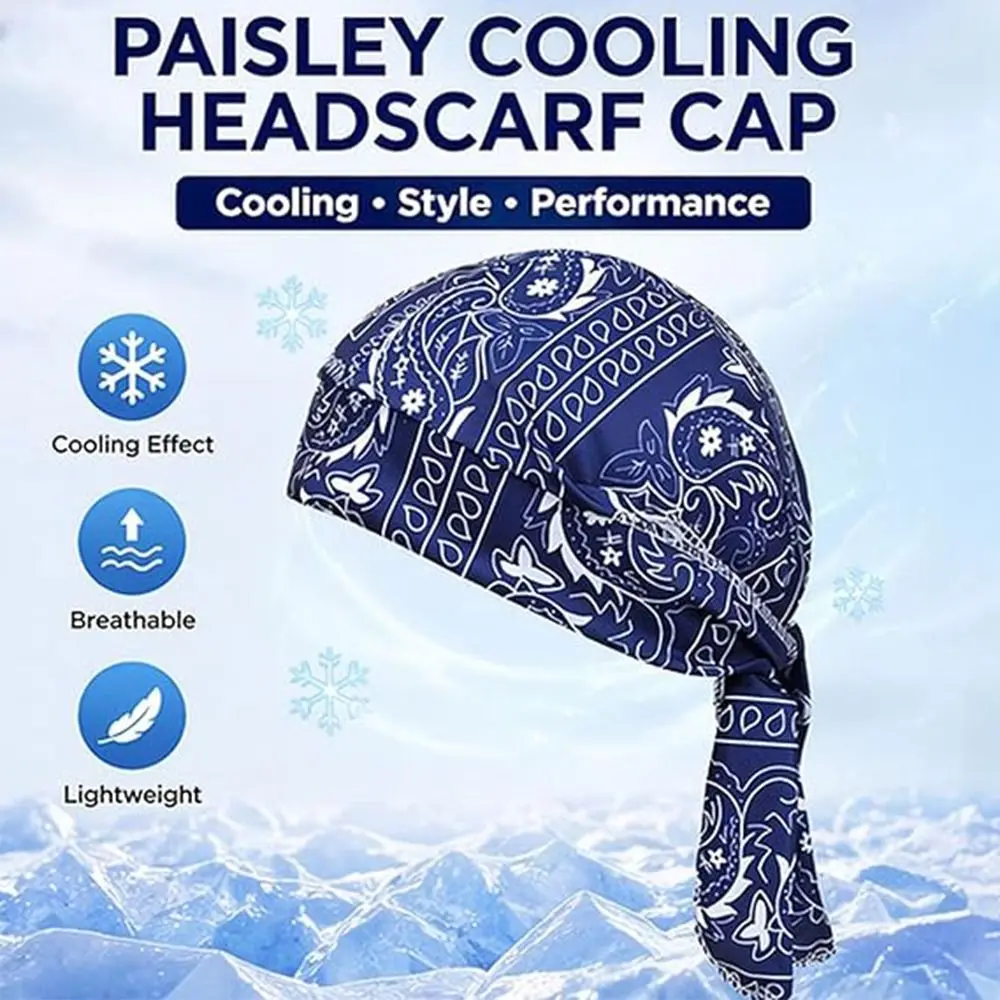 New Paisley Print Hijab Caps Quick Dry Breathable Bandana Headscarf Comfortable UV Protection Bandana Hat Sports