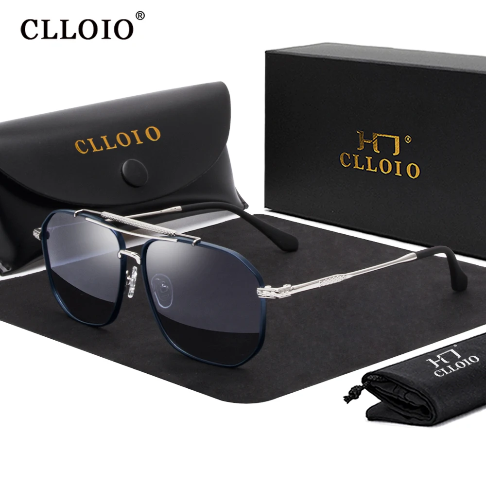 CLLOIO New Luxury Polarized Sunglasses Men Driving Anti-glare Shades Glasses For Women Brand Design Prescription Eyeglass Frame