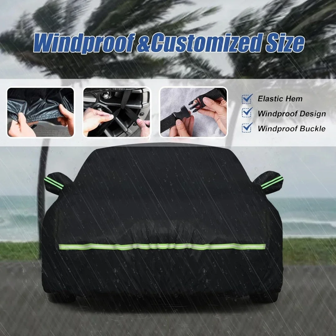 Cubiertas impermeables para coche Ford Mustang GT 1994-2023, protección personalizada resistente a prueba de agua para todo tipo de clima al aire libre con puerta con cremallera
