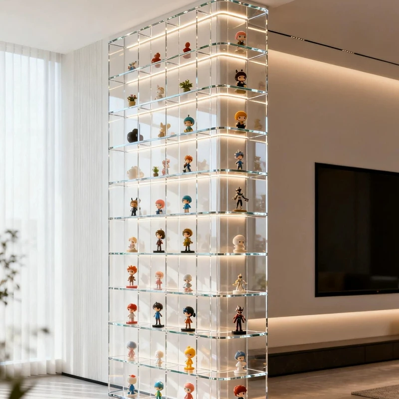 

Home corner figure display cabinet Doll doll storage is transparent