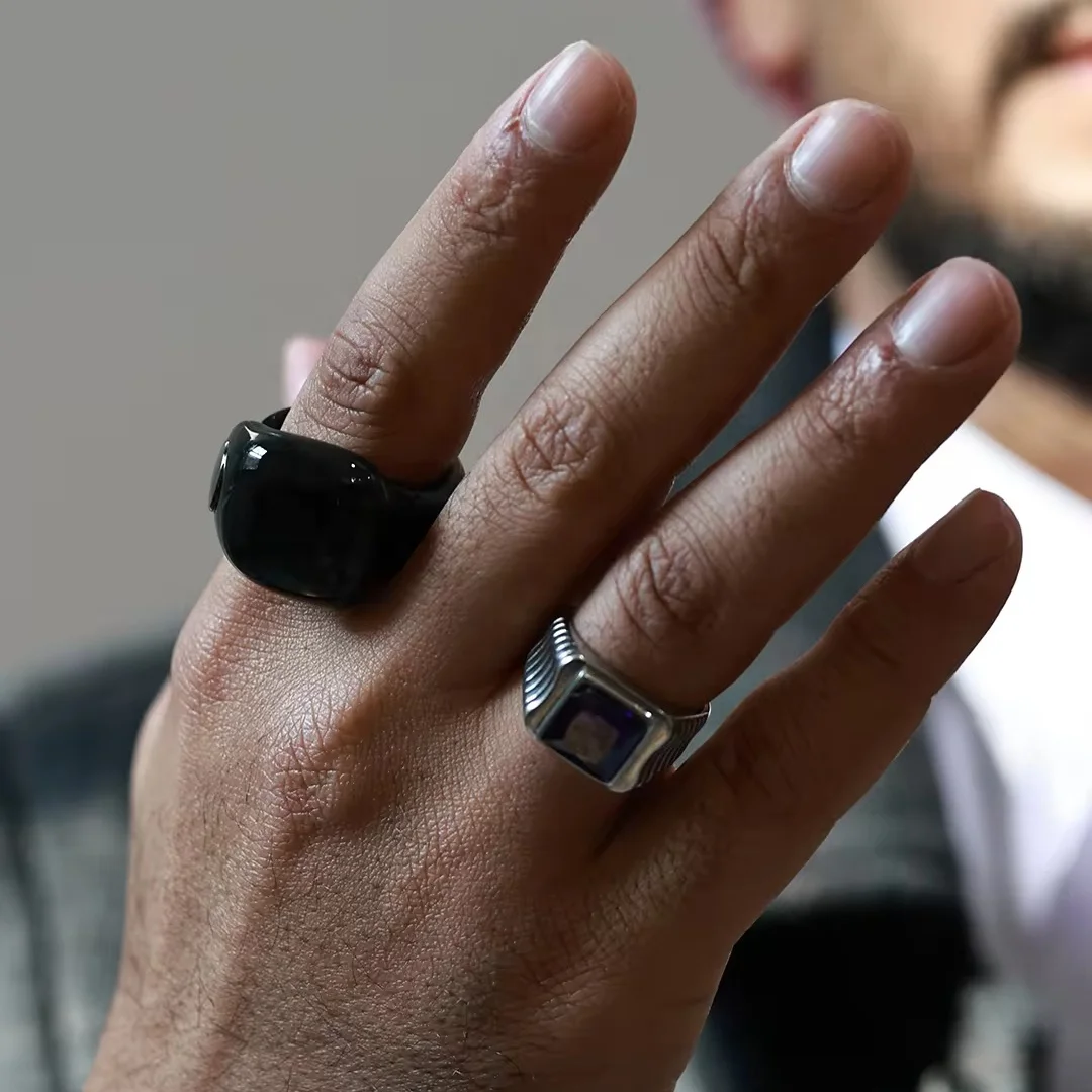 XIAOA cincin Digital cerdas, cincin Digital cerdas tahan air Muslin Tasbih Zikr dengan jam Alarm kompas penghitung penghitungan Tasbih cincin Haji