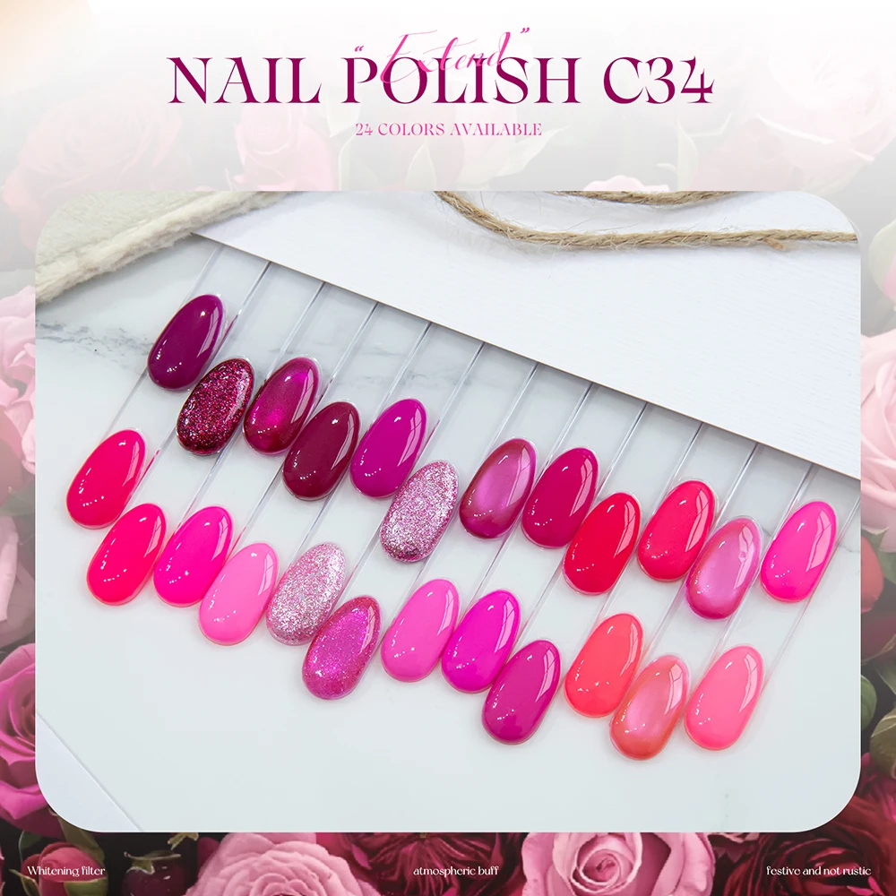 

Vendeeni 24 Colors/set Red Glitter Platinum Cat Eye Gel Nail Polish UV LED Rose Magnetic Crystal Nail Varnish With Display