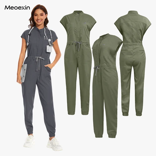Mono médico para mujer, enfermeras, Jogger, LICRA, elástico, uniformes de enfermería, conjuntos para mujer, artículos de trabajo para el cuidado de la salud