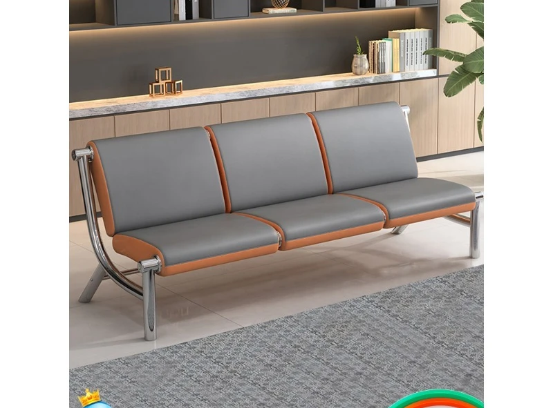 كرسي صف ثلاثة أشخاص طويل الفولاذ المقاوم للصدأ كرسي المطار كرسي انتظار مستشفى انتظار مكتب أريكة مقعد اللوبي #1