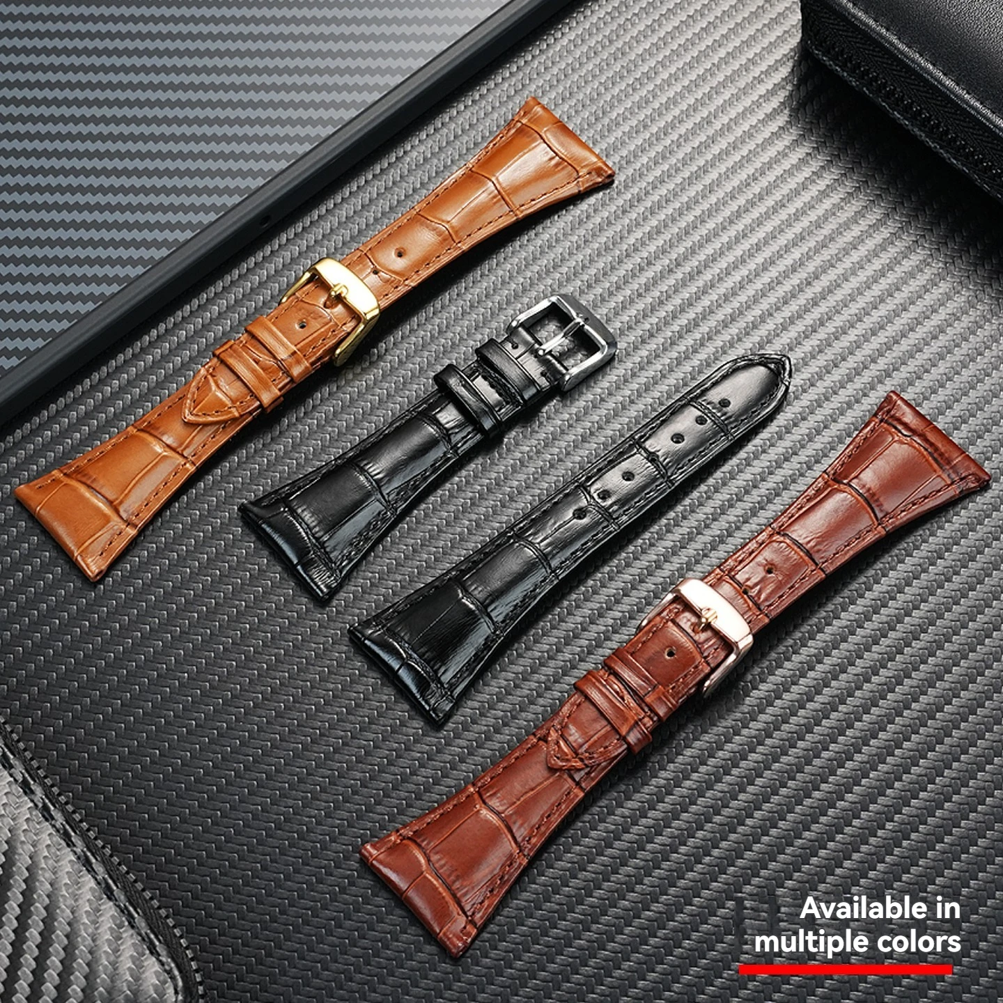 

Alligator-pattern genuine leather durable watch strap for Bulgari ASSIOMA watch AA48C13GLDCH (26x16mm and 28x16mm sizes)