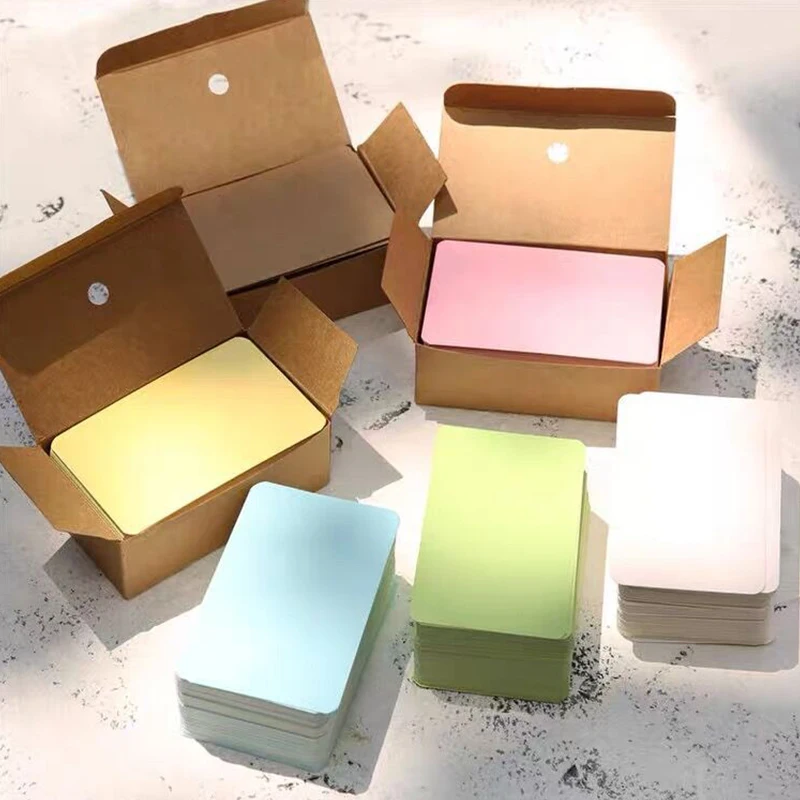 【100PCS】 Boxed Blank Card Greeting Card Postcard Graffiti Bookmark Message Card Small Note Pad