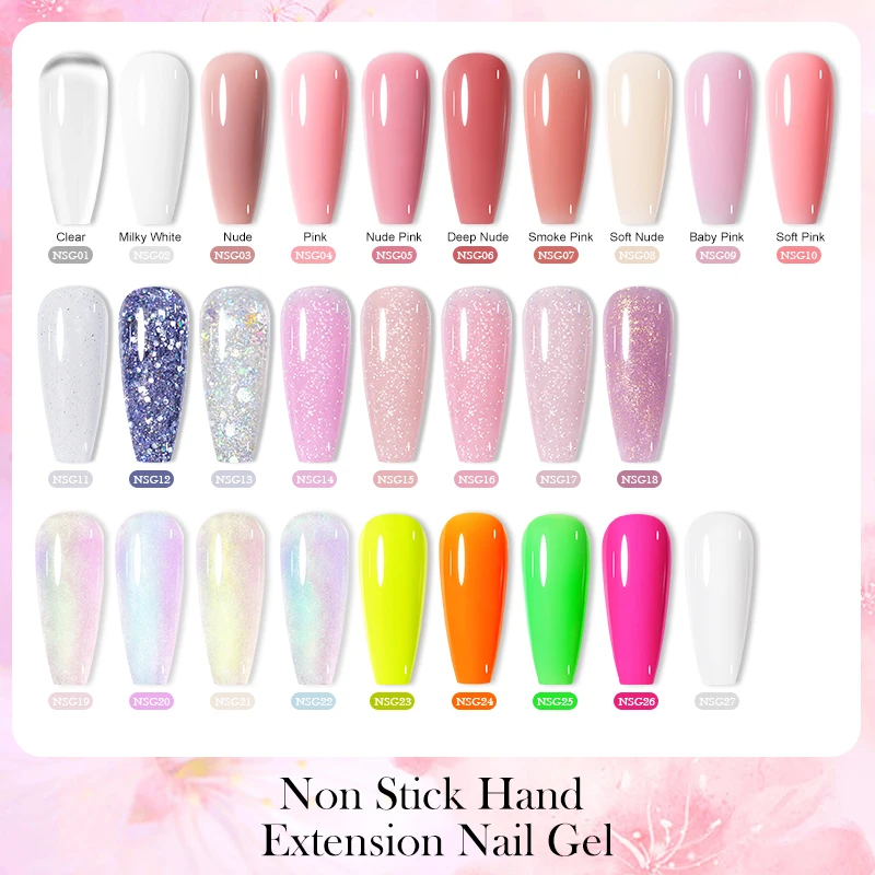 BORN PRETTY 15ml Clear White Non Stick Hand Solid Extension Gel Nail Polish Carving Flower Nail Art Building Acrylic UV Gel