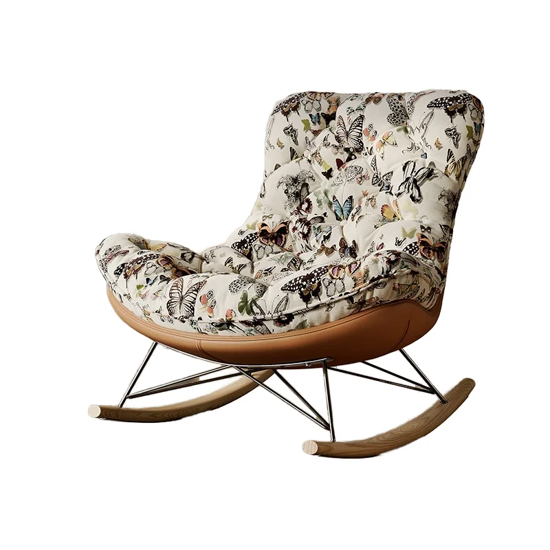 

# Balcony Leisure Recliner Flower Dot Rocking Chair Internet Celebrity Lobster