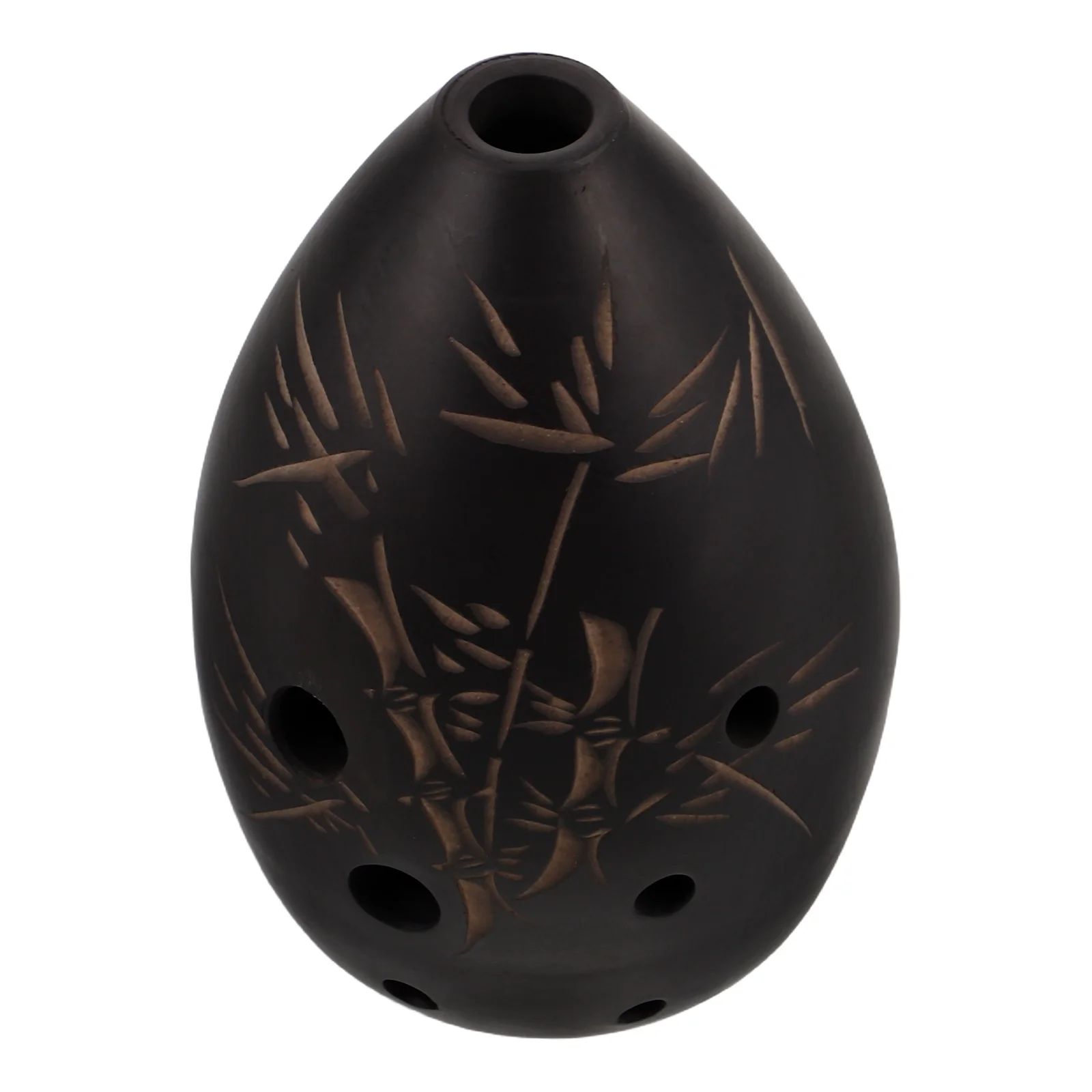 أداة موسيقية مصنوعة يدويًا من السيراميك والأكرينا باللون الأسود مكونة من 8 فتحات للمبتدئين والكبار في الحديقة للاستخدام الصوتي الصغير