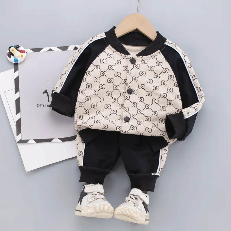 Children\'s Boys Clothing Luxury Brand Set New Korean Spring Autumn Baby Kids Tracksuits Sets Long Sleeve T Shirt+Pants 2Pcs Suit