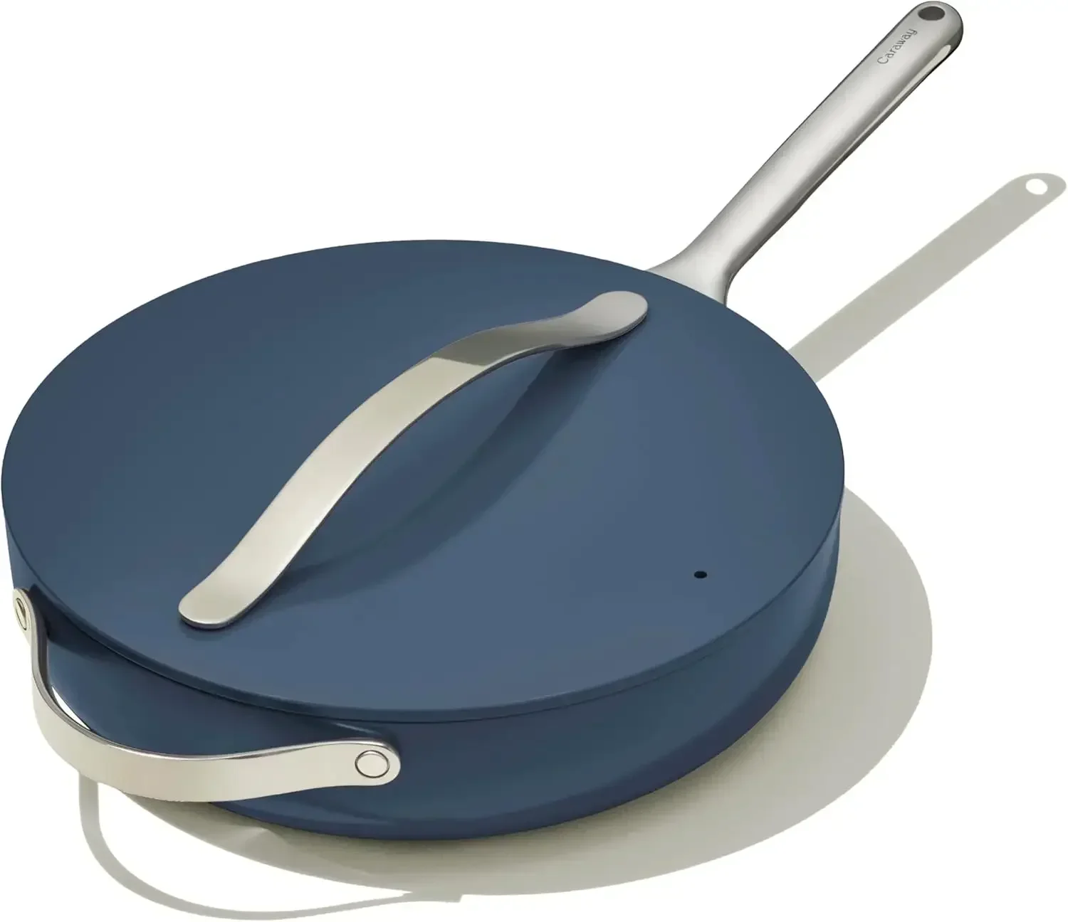 Nonstick Ceramic Sauté Pan With Lid Non Toxic Ptfe Pfoa Free Oven Safe Compatible All Stovetops Gas Electric Induction Navy