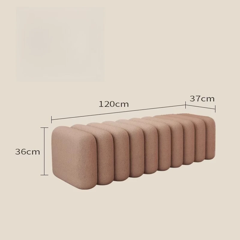 Moderne kunststijl Fuzzy Texture Cilindrische modulaire bankkruk voor woonkamer garderobe decor