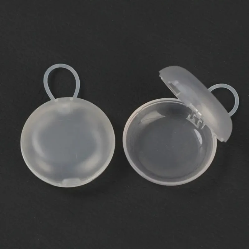 Earphone Box Small Round Box Swimming Earplug Box Plastic Box Transparent Box Storage Box with Lid Storage Box Headphone Bag