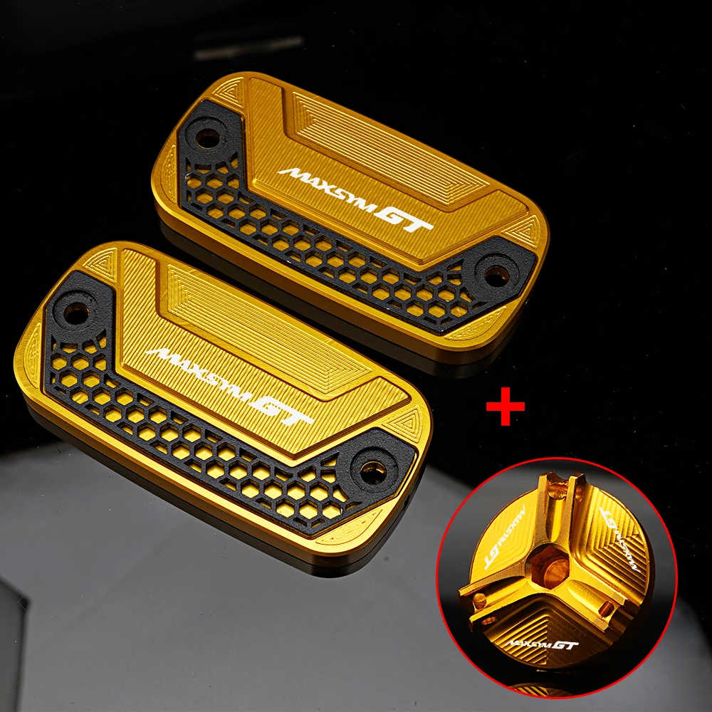 MaxsymGT Motorcycle Accessories Front Brake Fluid Reservoir Cover Engine Oil Plug Cap For SYM MAXSYM 400 GT Maxsym 400GT 400 gt