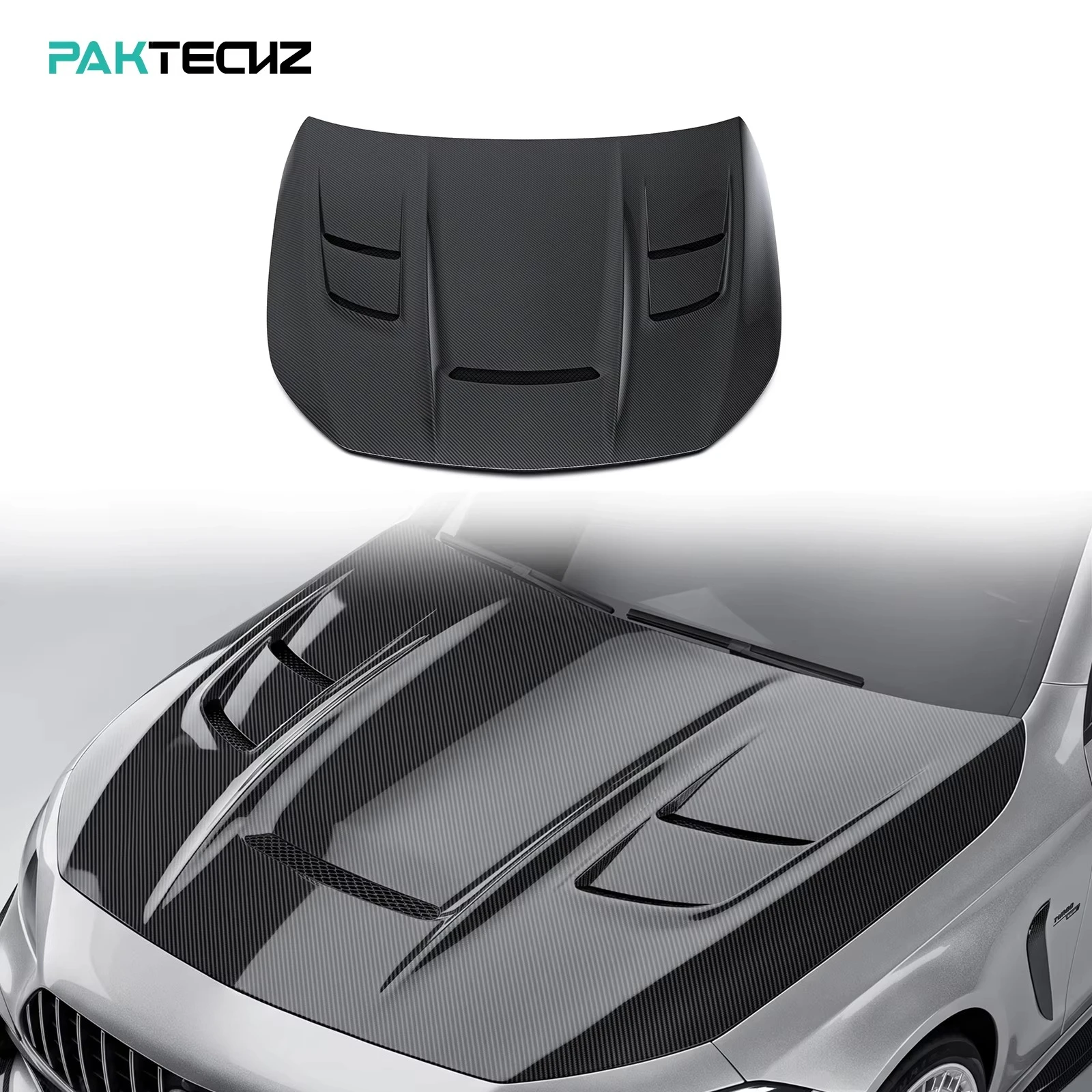 For Mercedes Benz For AMG CLE53 Prepreg Dry Carbon Fiber Body Kit Paktechz Engine Hood