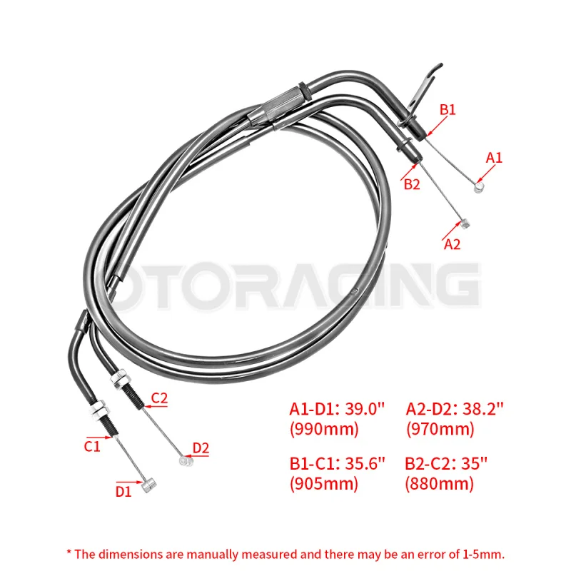 For Yamaha BOLT/R-Spec XVS950 XVS 950 2014 2015 2016 2017 2018 2019 Motorcycle Throttle Cable Push Pull