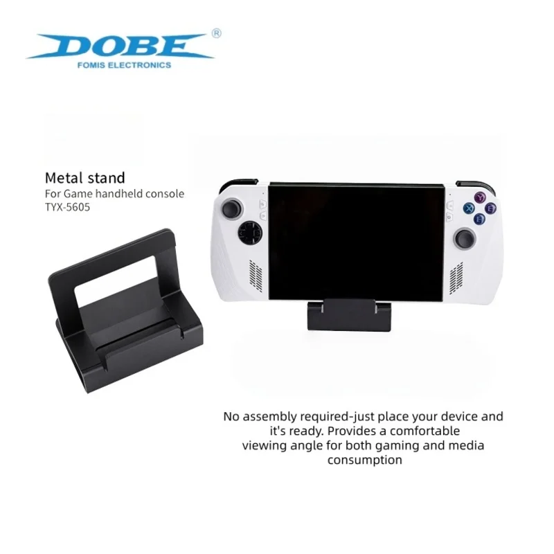 Metal Desktop Stand for Handheld Gaming Console–Universal Holder for Switch OLED/ROG Ally/Steam Deck,Non-Slip Rubber Base,Black