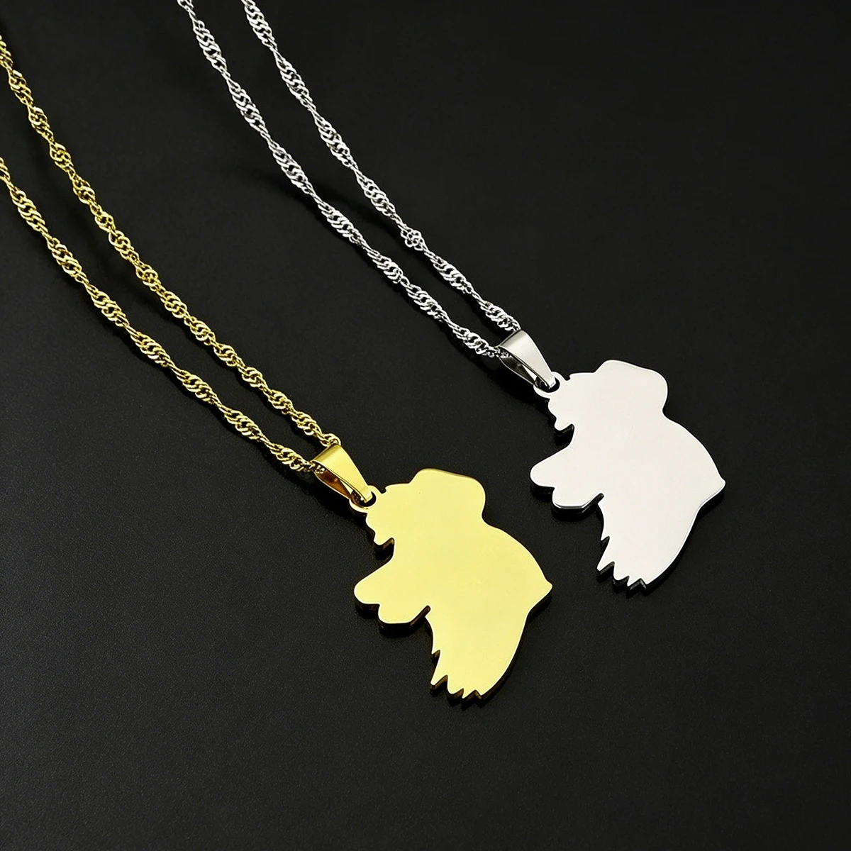 Ireland Map Pendant Necklace for Men Women Gold Silver Color Stainless Steel Couple Fashion Trendy Versatile Jewelry Accessories