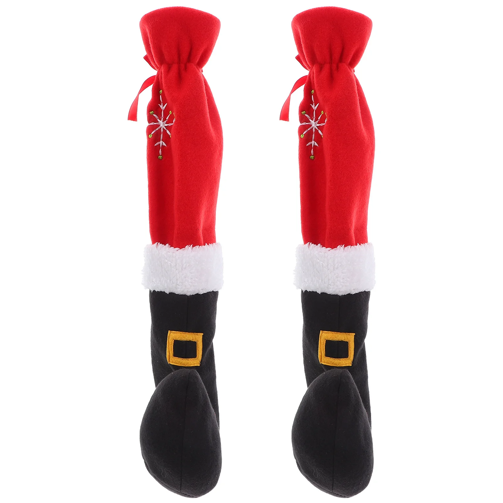 

2pcs Christmas Chair Leg Covers Premium Fabric Caps For Xmas Home Decor Non-Slip Furniture Feet Floor Protectors Holiday Chair