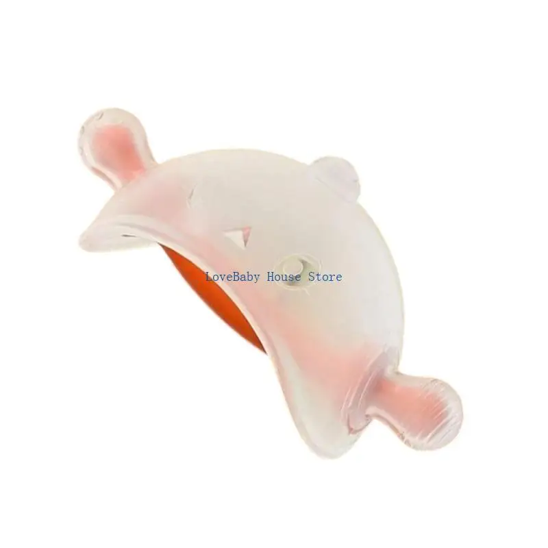 لعبة تسنين الأطفال الرضع من BX0D مصنوعة من السيليكون الآمن غذائيًا، سهلة التنظيف والإمساك بالعضاضة الآمنة #4